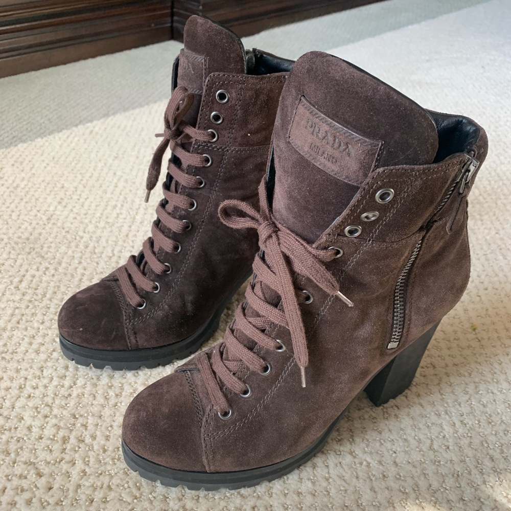 Prada Sport Lace-Up Platform Boots